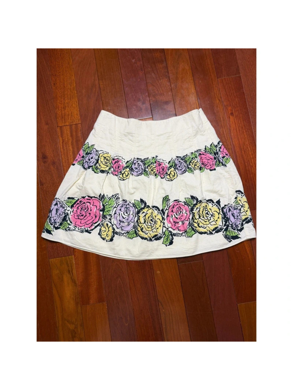 Ann Taylor LOFT Floral Print Cotton Skirt Size 4